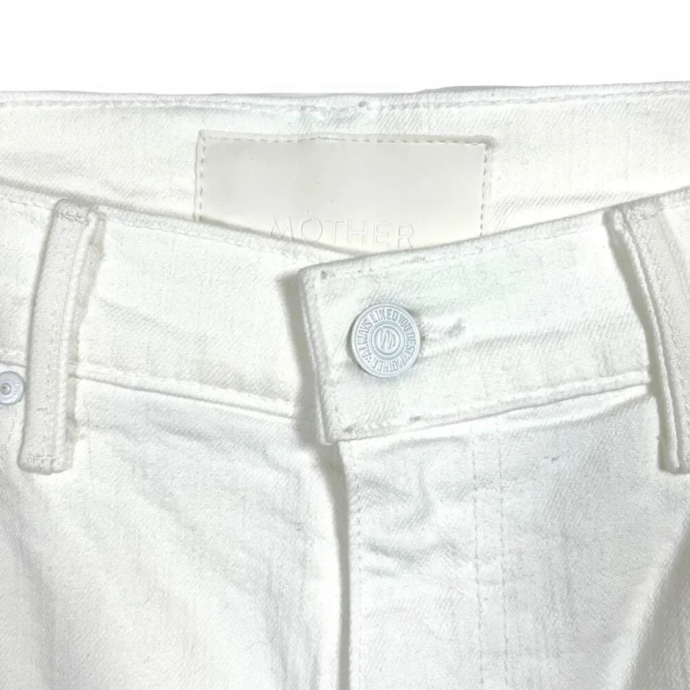 Mother Superior Denim White Undercover Knee Fray Short Totally Innocent Size 25